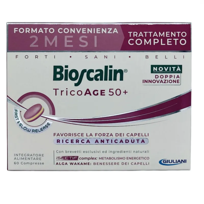 Bioscalin TricoAge 50+ Integratore Anticaduta Trattamento per 2 Mesi 60 compresse