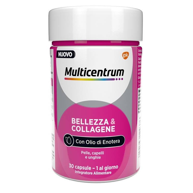 Multicentrum Bellezza & Collagene Integratore per Capelli Pelle e Unghie 30 capsule