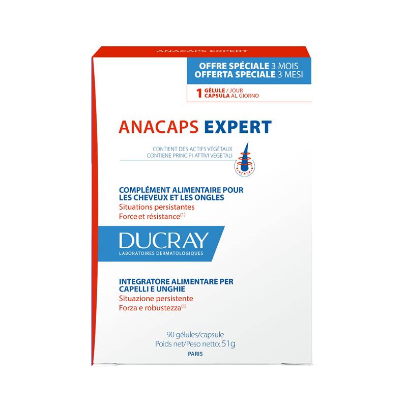 Ducray Anacaps Expert Integratore per Capelli e Unghie 90 capsule