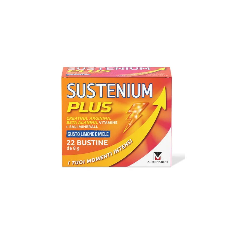 Sustenium Plus Integratore Energizzante con Aminoacidi Vitamine e Minerali Gusto Limone e Miele 22 bustine