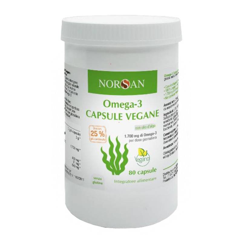 Norsan Omega 3 Integratore di Omega 3 vegano 80 capsule