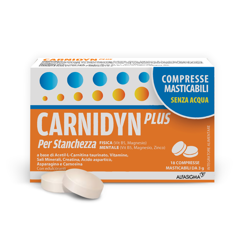 Carnidyn Plus Integratore per Stanchezza 18 Compresse Masticabili