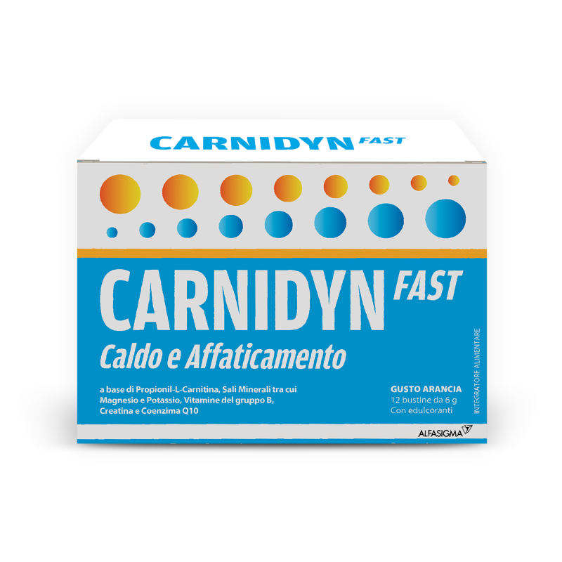 Carnidyn Fast Integratore di Magnesio e Potassio per la Stanchezza Fisica 12 bustine