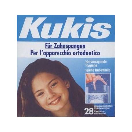 Kukident Kukis Compresse per la pulizia degli apparecchi ortodontici 28 compresse