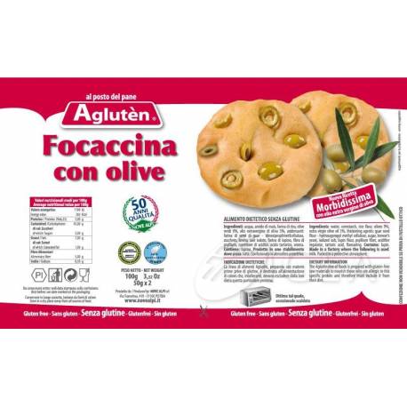 Agluten Focaccina con Olive Senza Glutine