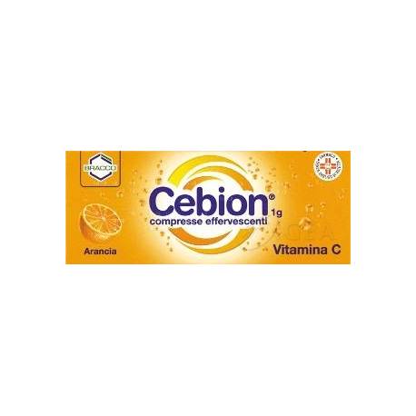 Cebion 1 g - 10 Compresse Effervescenti Integratore di Vitamina C Gusto Arancia