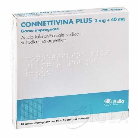 Connettivina Plus 2 mg + 40 mg - 10 Garze Medicate 10cm x 10cm
