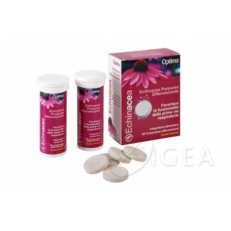 Optima Naturals Echinacea Purpurea Effervescente Integratore per le Vie Respiratorie 20 compresse