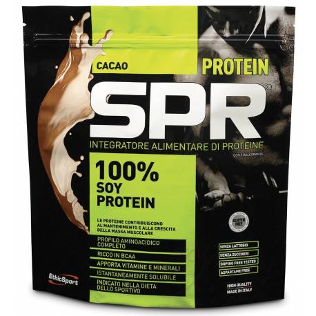 EthicSport Protein SPR Integratore con proteine della soia per sportivi gusto cacao 500 g