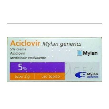 Aciclovir Mylan 5% Crema dermatologica 3 g