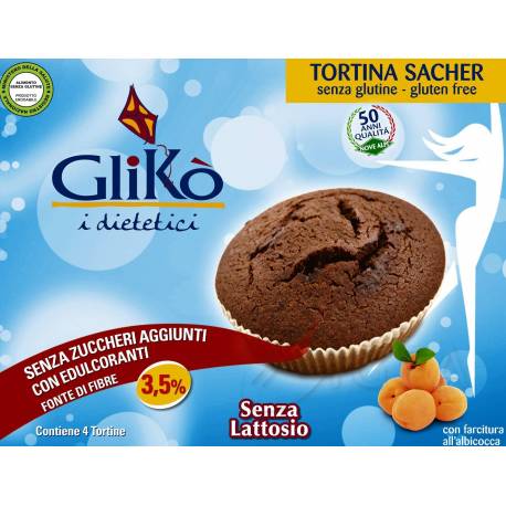 Glik Tortina Sacher Dolce al cioccolato Merendina senza Glutine e lattosio 4 x 40 g