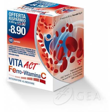 Linea Act Ferro + Vitamina C Integratore di Ferro 60 capsule