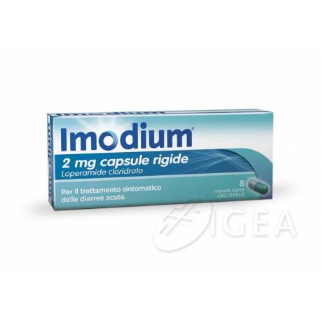 Imodium 2 mg contro la diarrea - 8 Capsule rigide