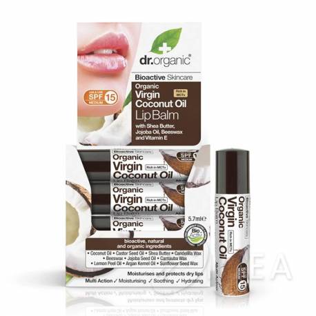 Dr Organic Virgin Coconut Cocco Lip Balm Balsamo per le labbra 10 ml
