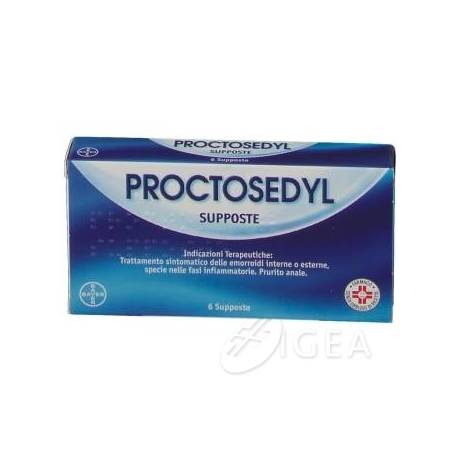 Proctosedyl  5 mg + 50 mg + 10 mg + 0,1 mg - 6 supposte
