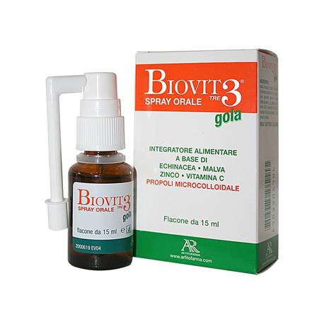 Biovit 3 Gola Spray Orale per il Benessere della Gola 15 ml
