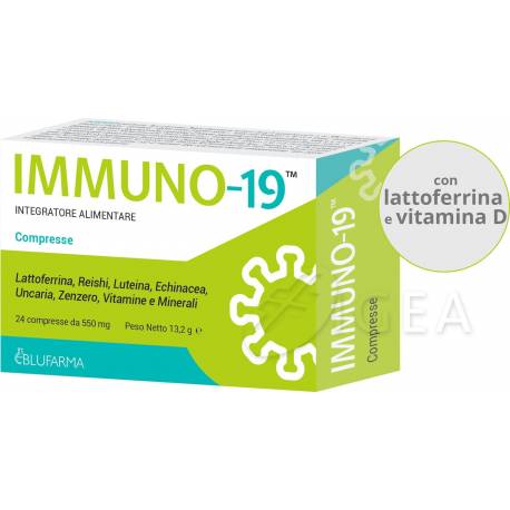 Blufarma Immuno-19 Integratore Lattoferrina e Vitamina D 24 compresse