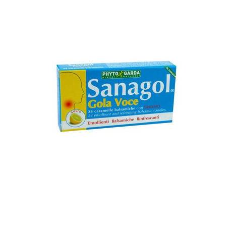 Sanagol Gola Voce Miele Limone Emolliente per le vie respiratorie 24 Caramelle