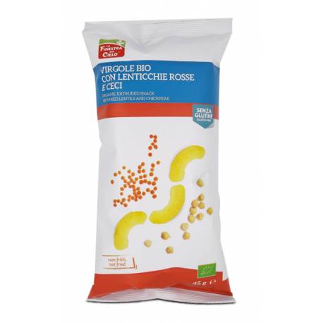 Biotobio Snack Cornetti Lenticchie Rosse e Ceci 45 g