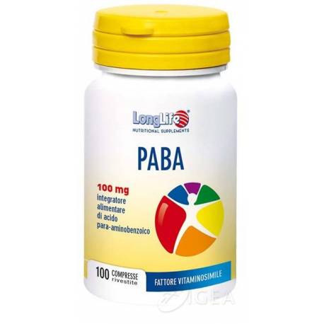 Longlife PABA 100 mg Integratore per unghie e capelli 100 Compresse