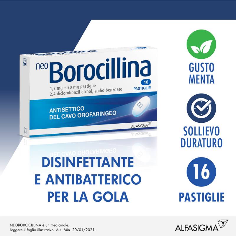 Neoborocillina 1,2 mg/20 mg -  16 pastiglie