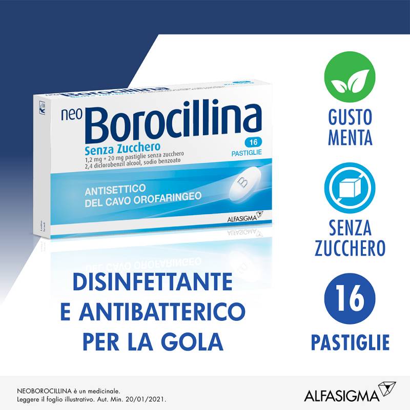 Neoborocillina Classica Senza Zucchero - 16 pastiglie