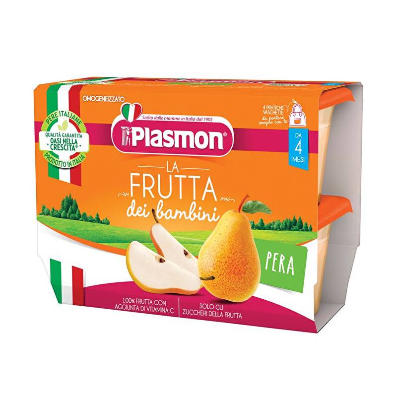 Plasmon La Frutta dei Bambini Omogeneizzato Pera 4 x 100 g