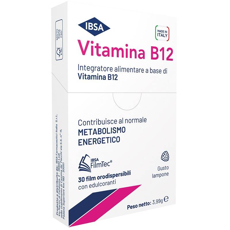 Ibsa Vitamina B12 Integratore Metabolismo Energetico 30 Film Orodispersibili