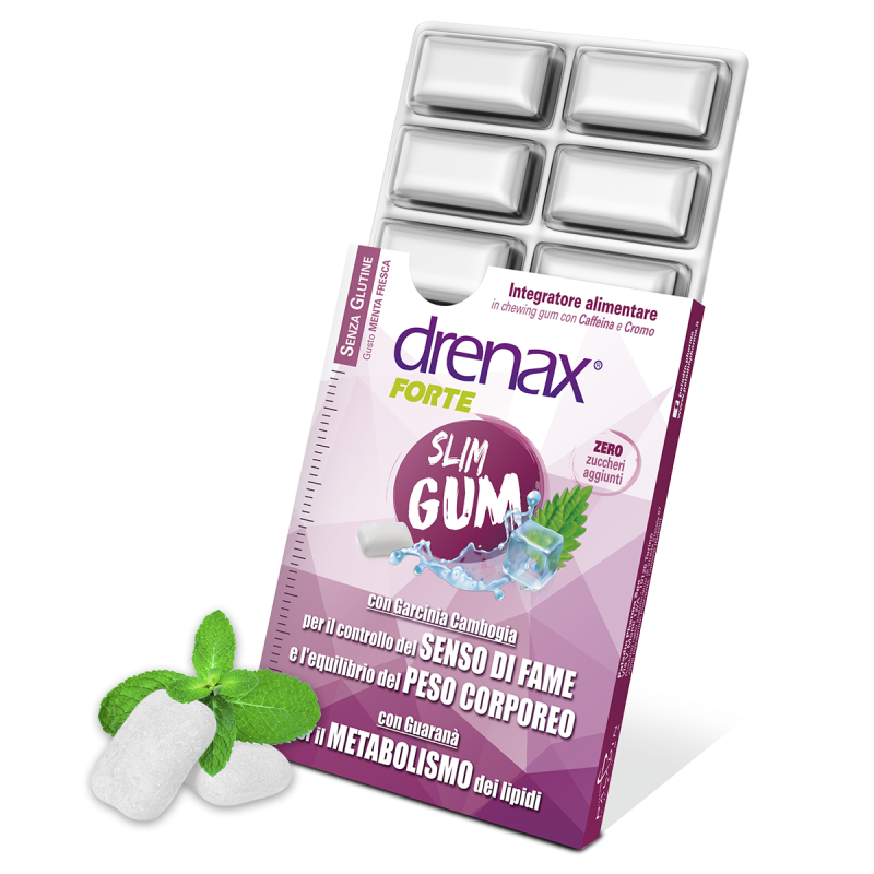 Drenax Forte Slim Gum Integratore per Dimagrire  9 Chewin Gum