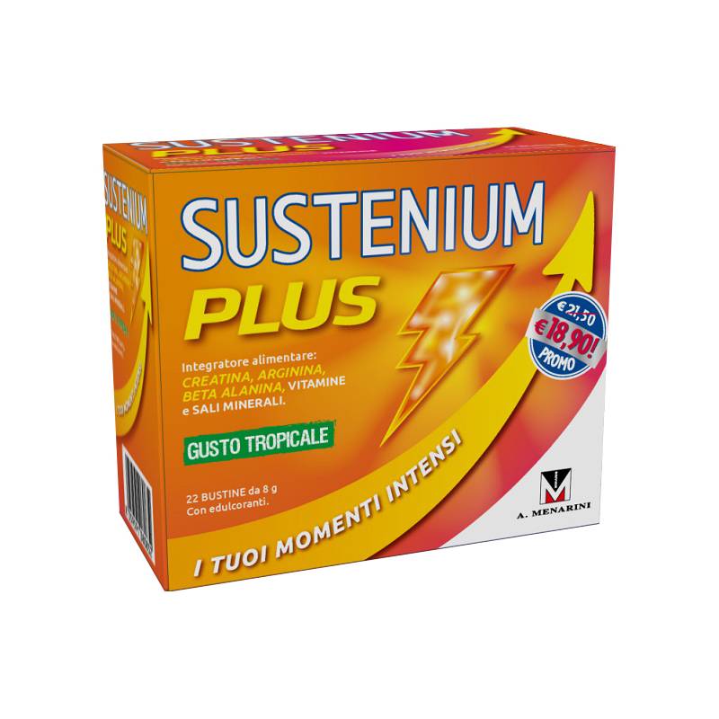 Sustenium Plus Gusto Tropical Integratore Tonico e Ricostituente 22 Buste