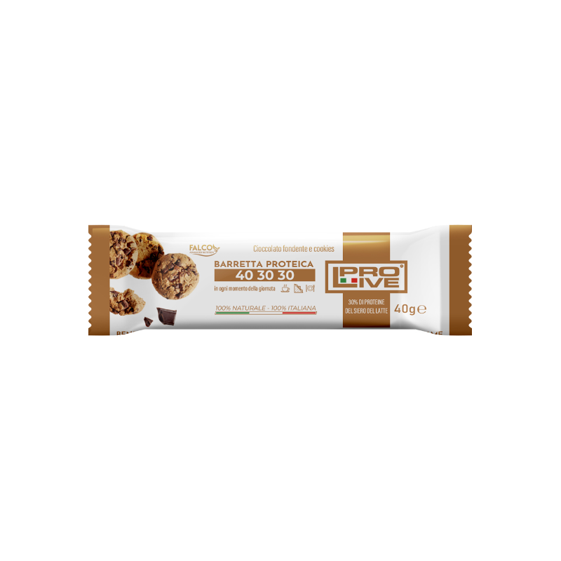 ProLive 40 30 30 Barretta proteica gusto cioccolato fondente e cookies  40 g