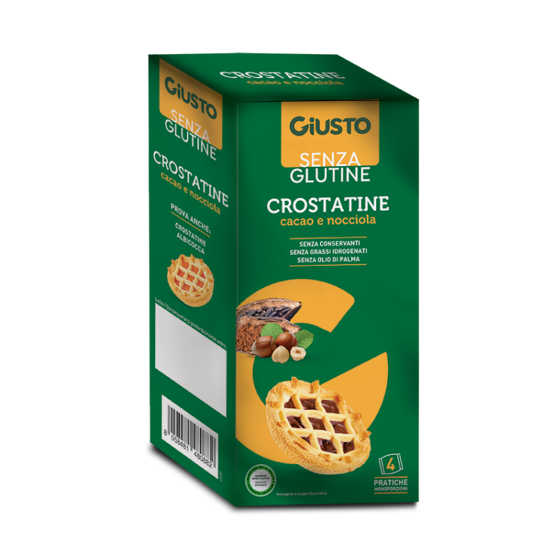 Giusto Crostatine Cacao e Nocciola Senza Glutine 4 pezzi