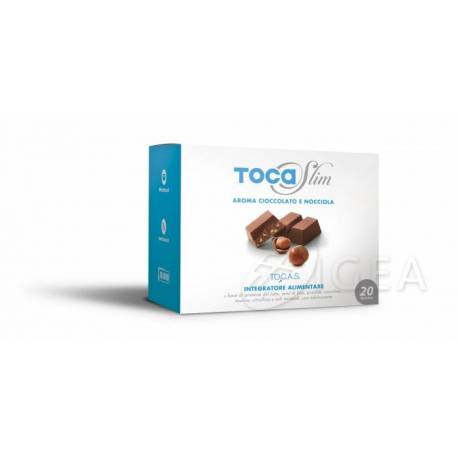 Tocas Tocaslim Integratore per Dimagrire Gusto Cioccolato e Nocciole 20 bustine