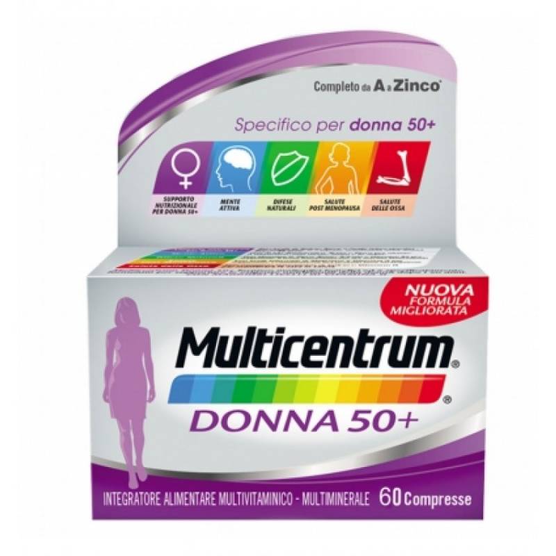 Multicentrum Donna 50+ Integratore Alimentare Mutivitaminico Multiminerale 60 compresse