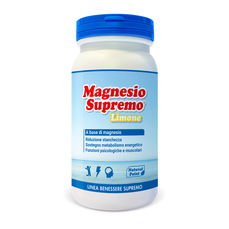Natural Point Magnesio Supremo Integratore Contro Stanchezza e Stress Gusto Limone 150 g