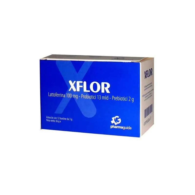 Pharmaguida Xflor Bustine Integratore Fermenti Lattici e Lattoferrina 12 bustine