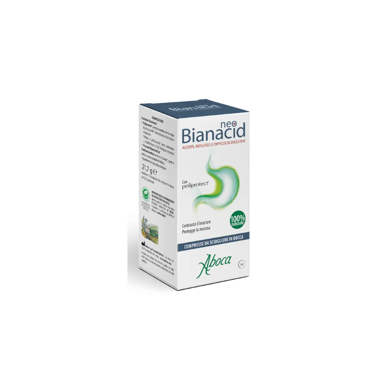 Aboca NeoBianacid Integratore Contro Acidità e Reflusso Gastrico 14 compresse