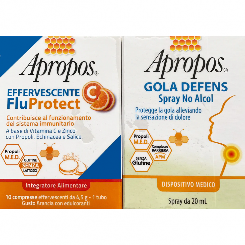 Apropos Gola Defens Spray No Alcol + Effervescente Fluprotect