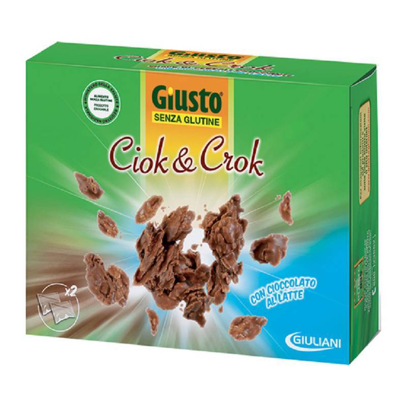 Giusto senza Glutine Ciok&Crock Cereali Coperti con Cioccolato al Latte 125 g