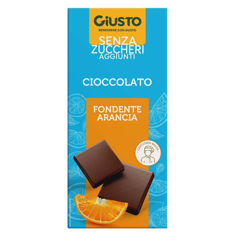 Giusto senza Zucchero Tavoletta Cioccolato Fondente e Arancia 85 g