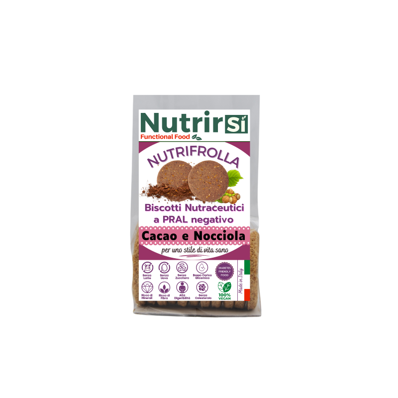 NutrirSi Nutrifrolla Cacao e Nocciola Biscotti a basso carico glicemico 250 g