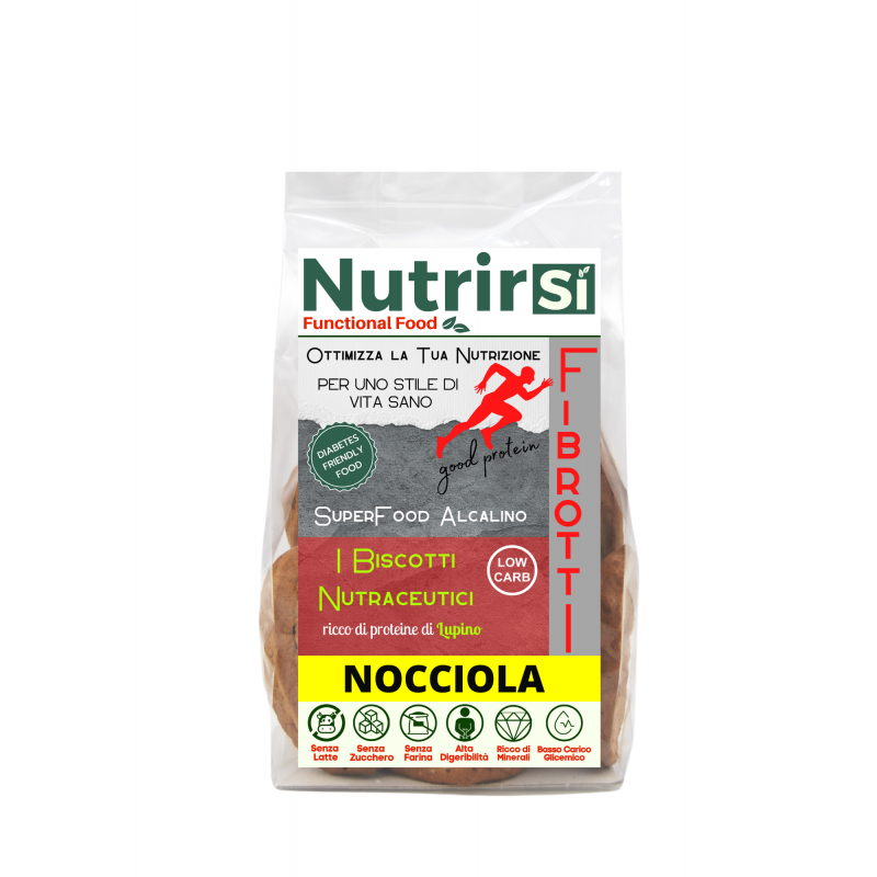NutrirSi Fibrotti Granella di Nocciola Biscotti a basso carico glicemico 100 g