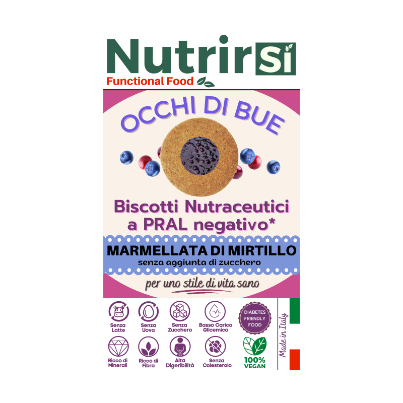 NutrirSi Biscotto & Marmellata Mirtillo a basso carico glicemico 200 g