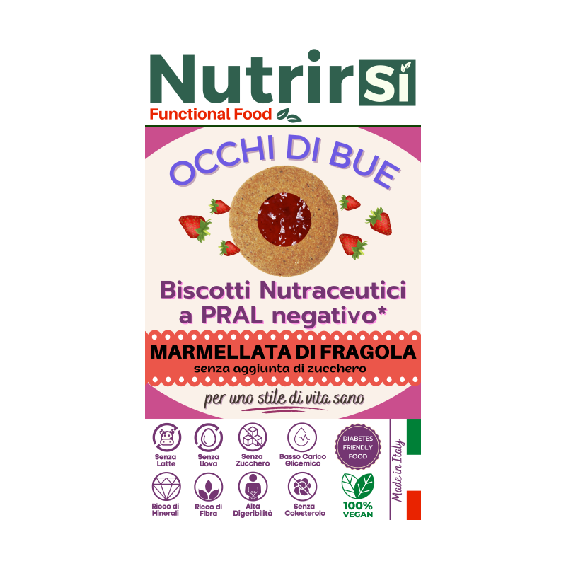 NutrirSi Biscotto & Marmellata Fragoline di Bosco Biscotti a basso carico glicemico 200 g