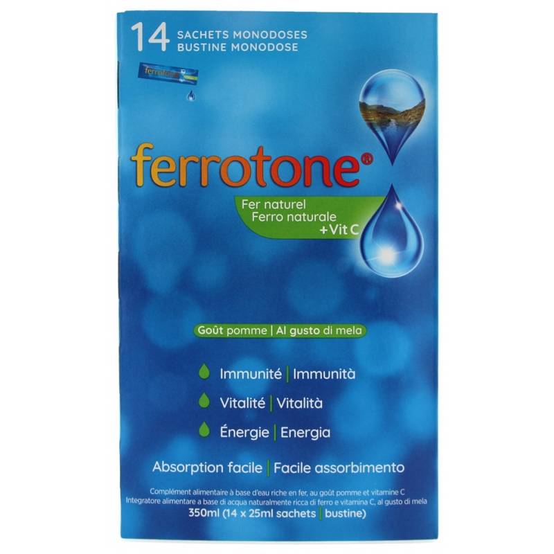 Schwabe Pharma Ferrotone Integratore di Ferro Naturale 14 bustine x 20 ml