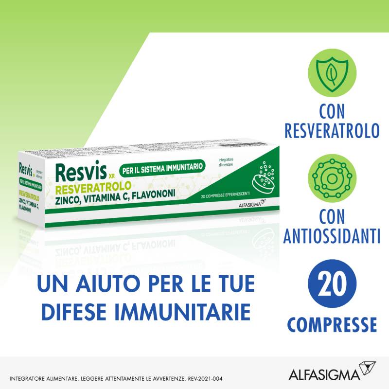 Alfasigma Resvis XR Integratore Antiossidante 20 compresse effervescenti