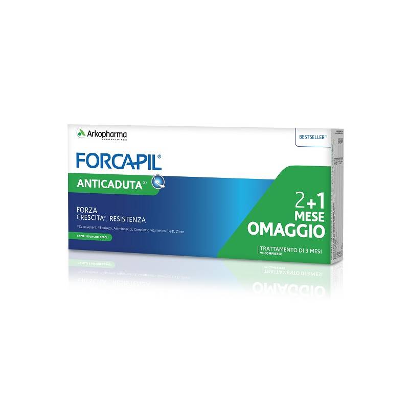 Arkopharma Forcapil Anticaduta Integratore per Capelli e Unghie 90 compresse 2+1 mese in omaggio