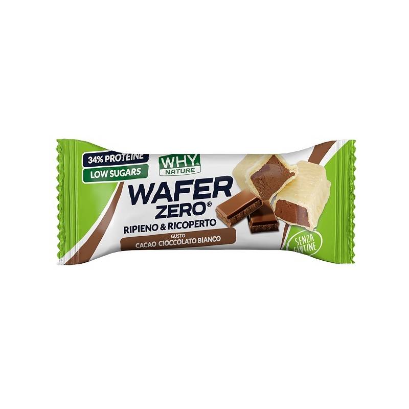 WHYnature Wafer Zero Biscotto Proteico Cacao e Cioccolato Bianco 30 g