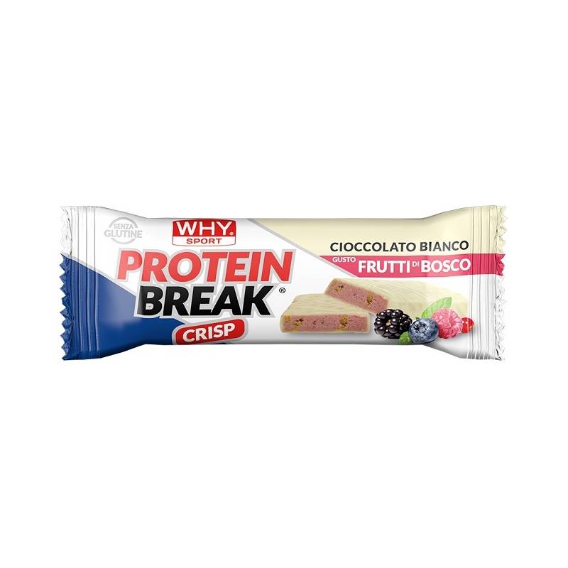 Whysport Protein Break Barretta Proteica Gusto Cioccolato Bianco e Frutti di Bosco 30 g