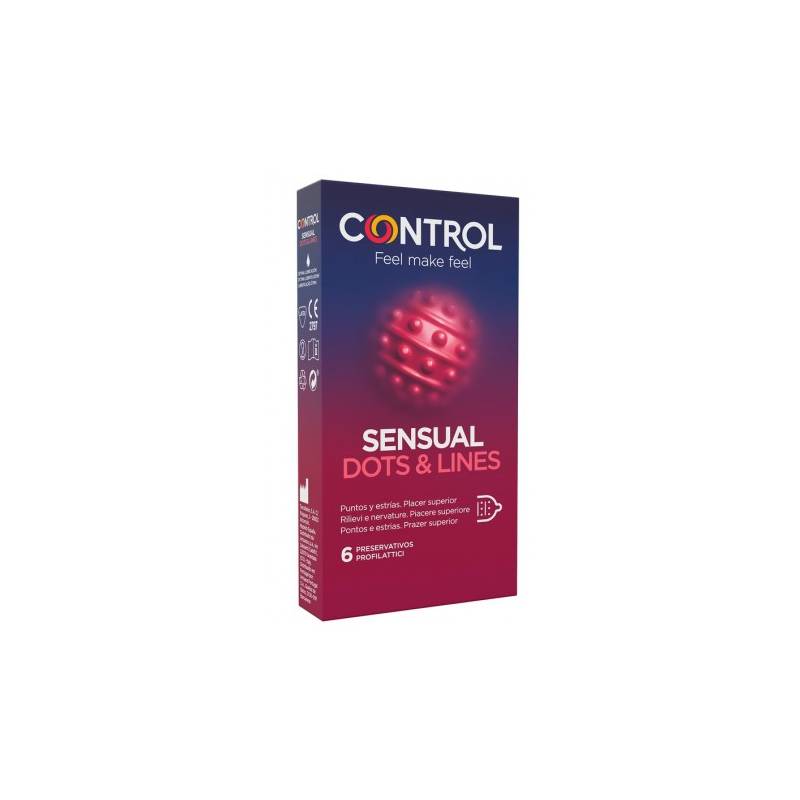 Control Sensual Dots&lines Preservativi 6 Pezzi